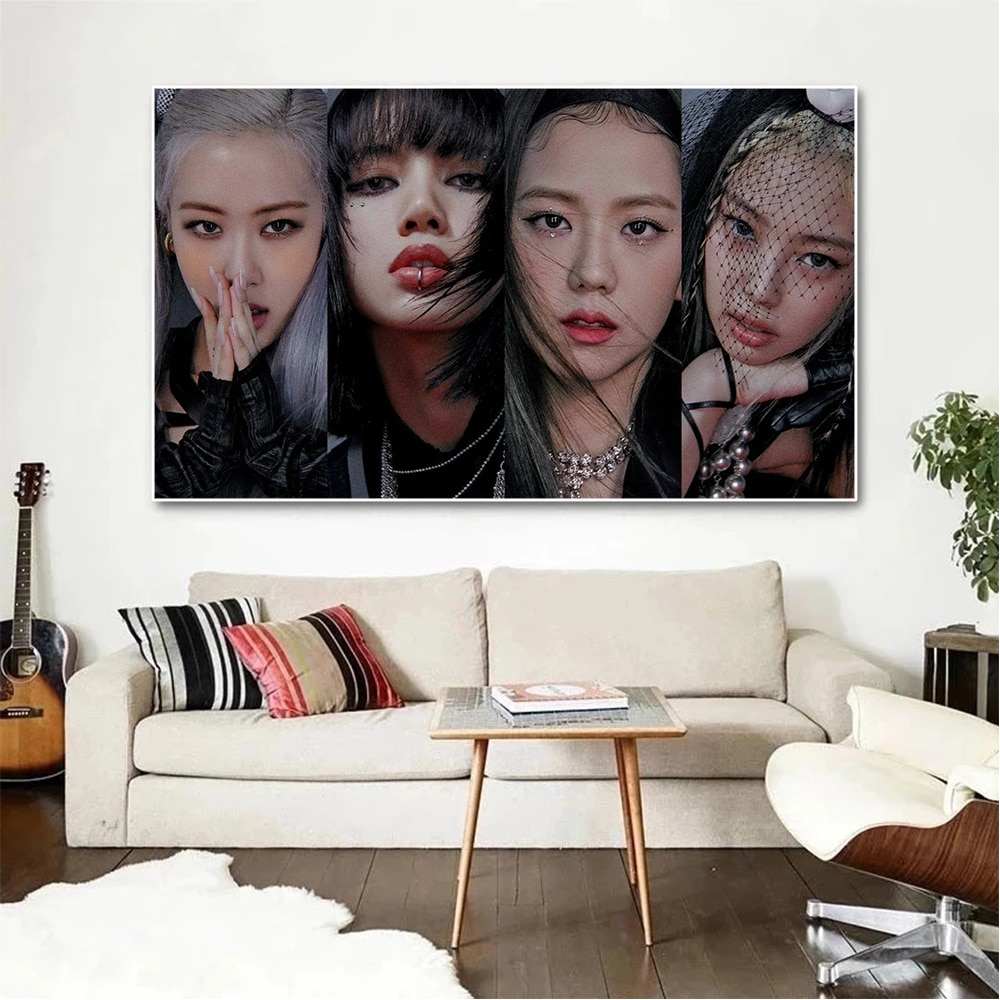 Black Pink Jisoo Jennie Ros Lisa Girl Group Posters Canvas Prints Painting Wall Art Pictures Living 1 - Mamamoo Store