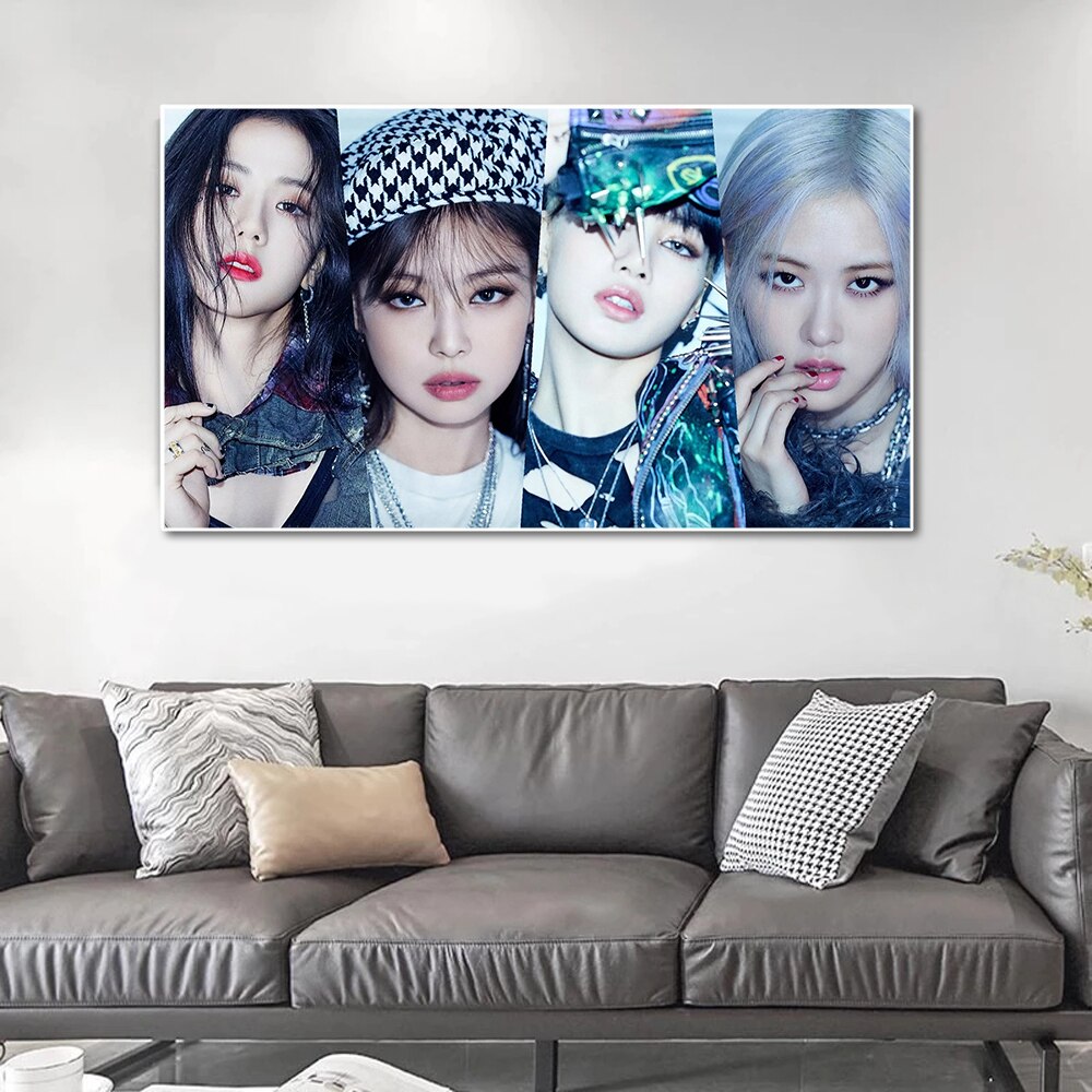 Black Pink Jisoo Jennie Ros Lisa Girl Group Posters Canvas Prints Painting Wall Art Pictures Living 2 - Mamamoo Store
