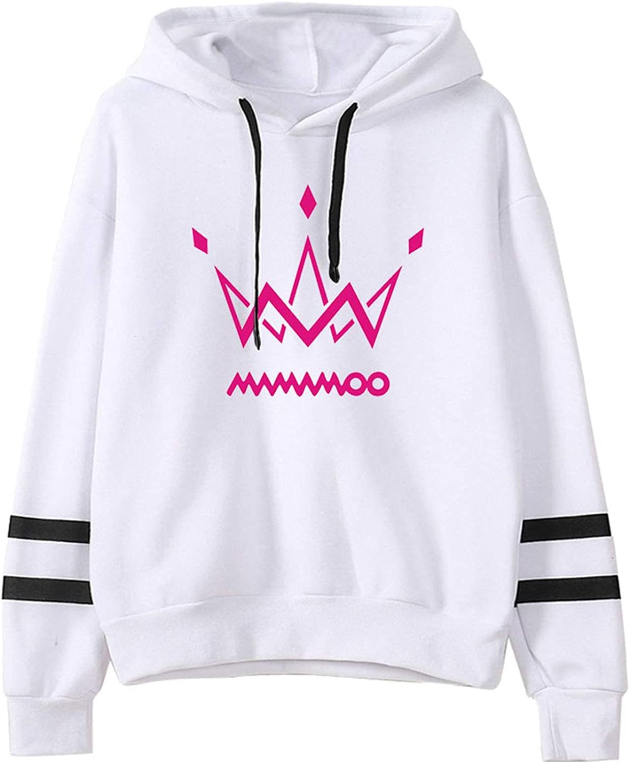 Pink Logo Striped Pullover Hoodie 2 - Mamamoo Store