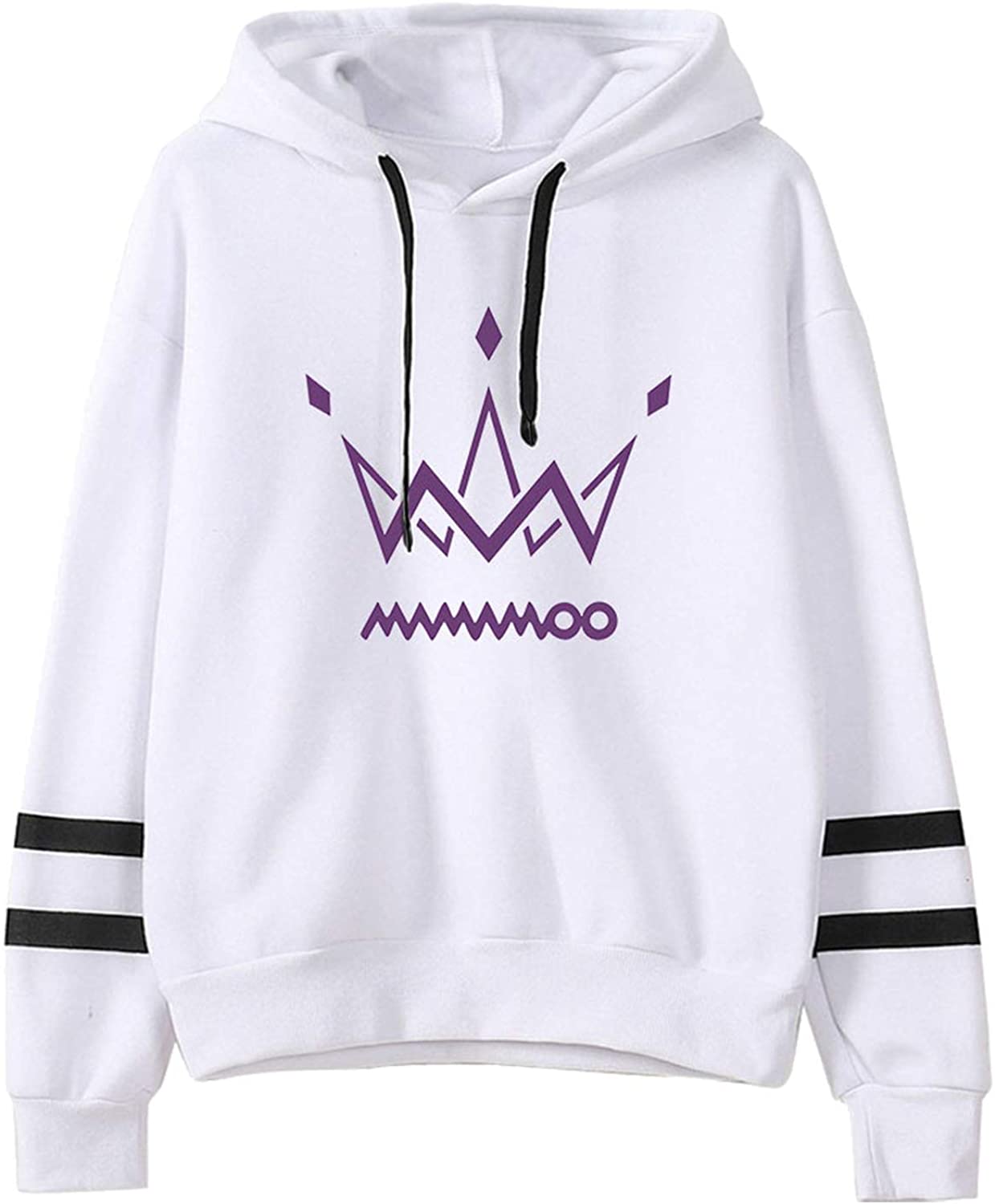 Purple Logo Striped Pullover Hoodie 2 - Mamamoo Store