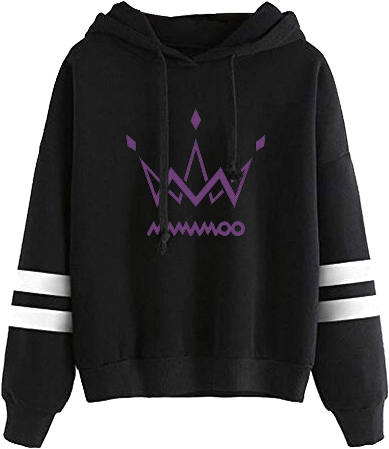 Purple Logo Striped Pullover Hoodie - Mamamoo Store
